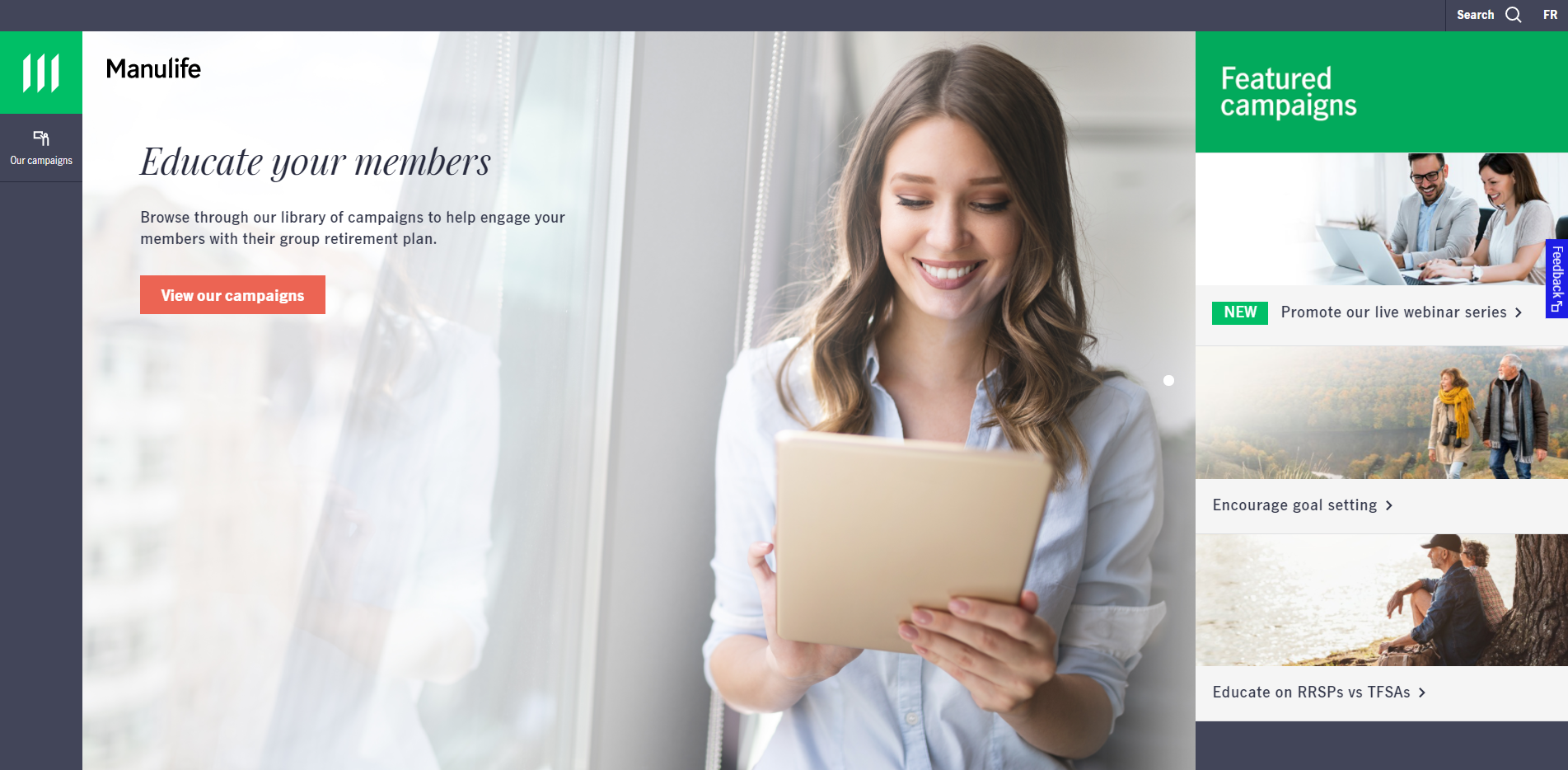 The Manulife Educate Your Members website